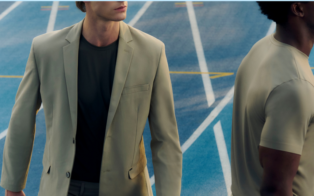 homens que usam o estilo athleisure